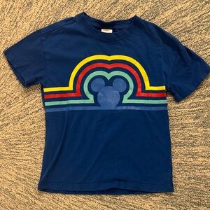 Hanna Andersson Blue Tee with Rainbow Mickey Design